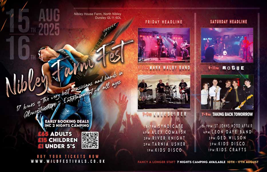 Wild Festivals Gloucestershire 2025 music festival flyer