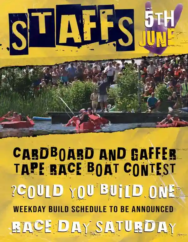 Festival cardboard box soapboat race
