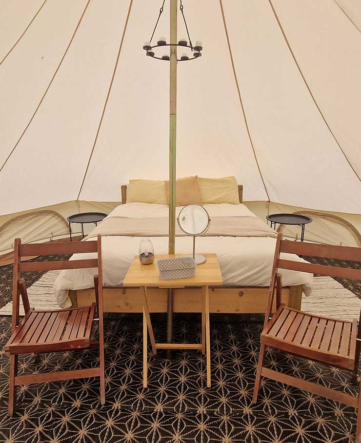 Luxury bell tent glamping at Wild Fest