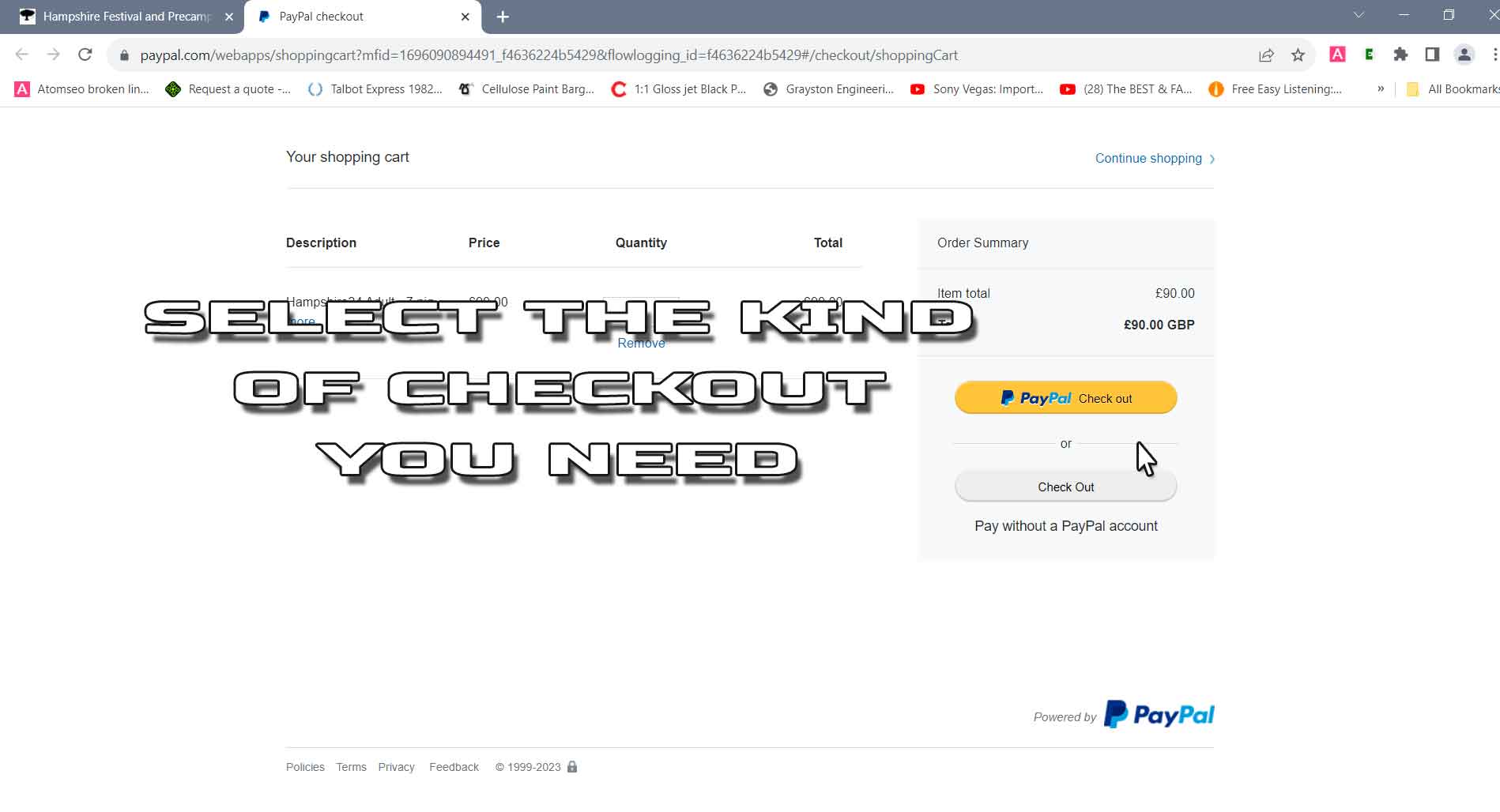 5th step to purchase a Wild Festivals ticket