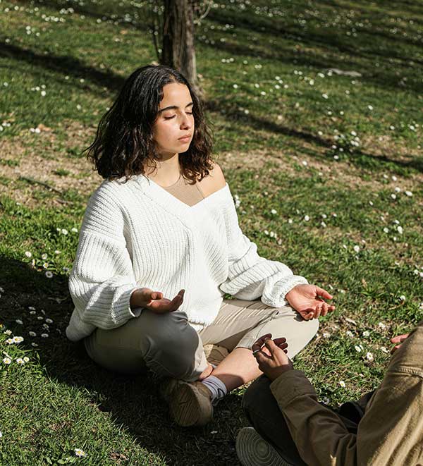 Outdoor yoga session